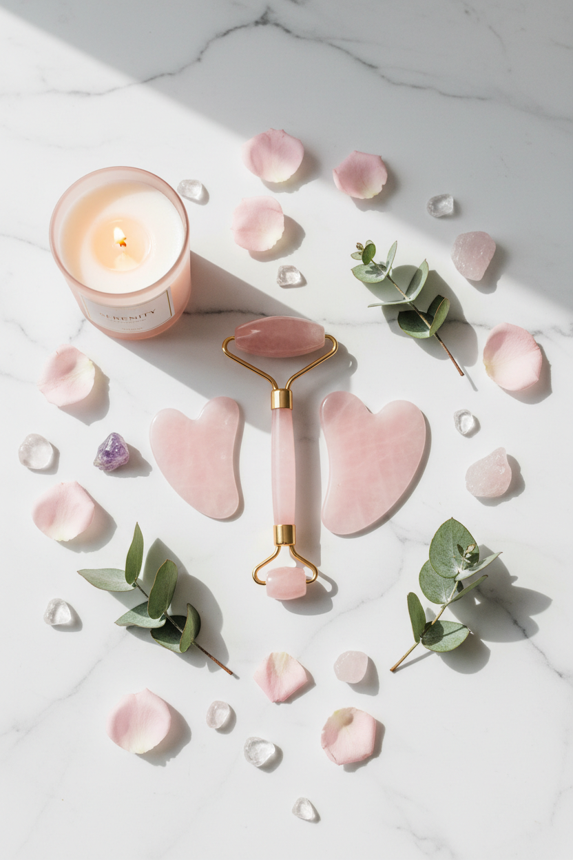 Rouleau de Quartz Rose - Masseur Visage Liftant 🌸